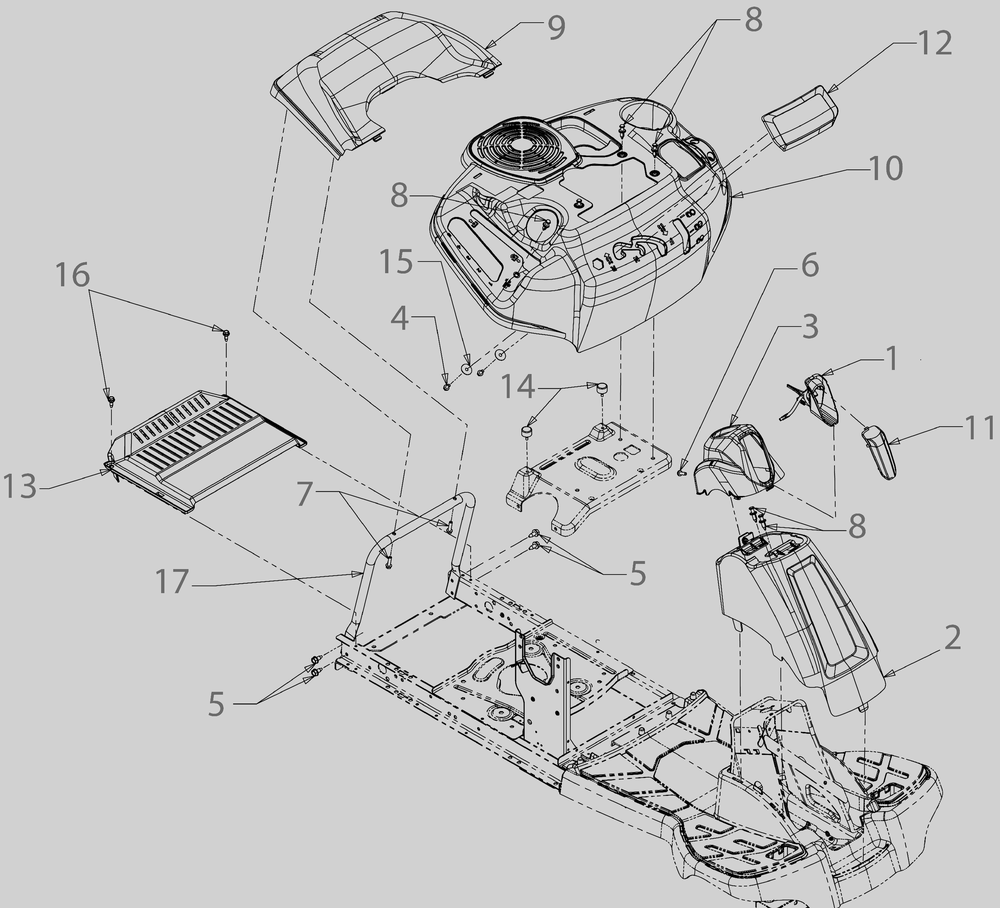 Fender Diagram and Parts List for CC30H (13AC21JDA10)(2023) Cub Cadet Lawn Tractor Accessories
